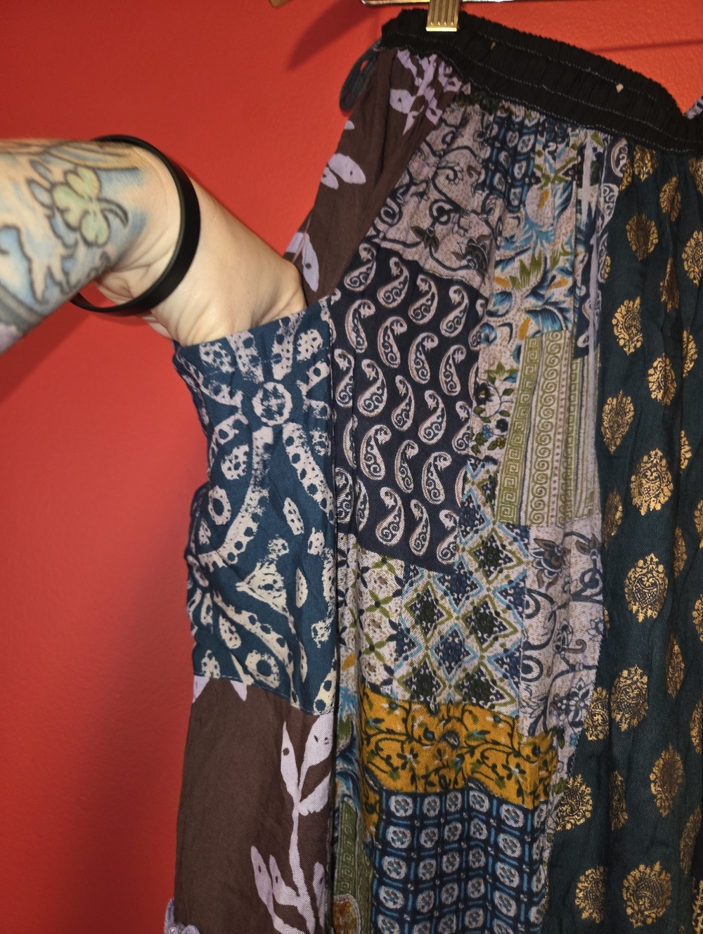 ANANTA Bohemian Patchwork Wide Legs ONE SIZE - Picture 8 of 13